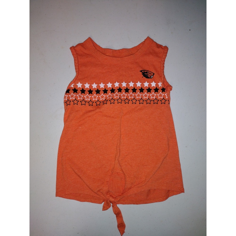 Colosseum Girls Oregon State Beavers Orange Star Tie Front Tank Top XS 4-5